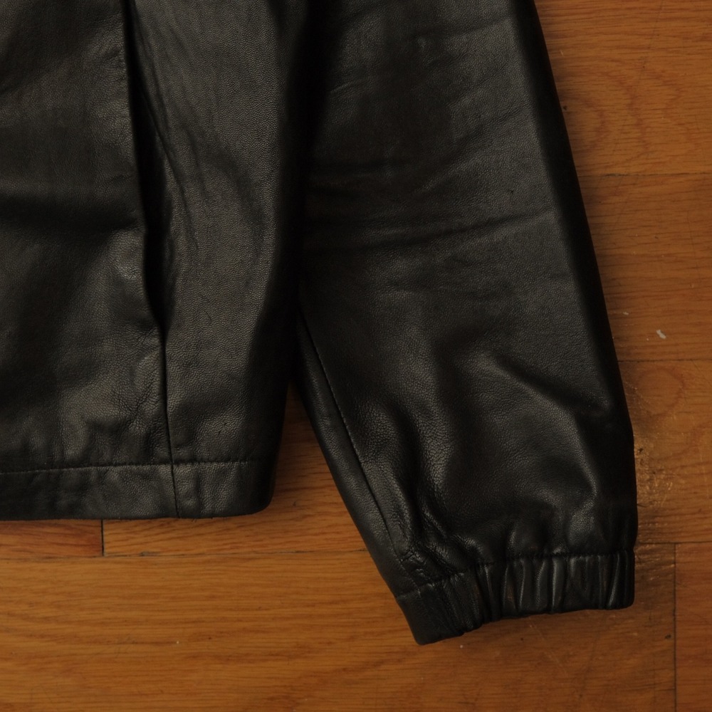 Danier Canada Black Genuine Leather Bomber Jacket Zip Front Classic Style Size S - Picture 5 of 11